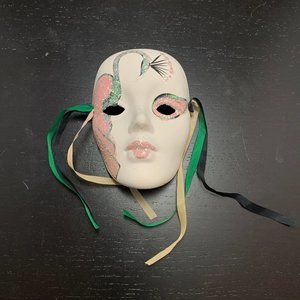 Mardi Gras Peacock Porcelain Mask